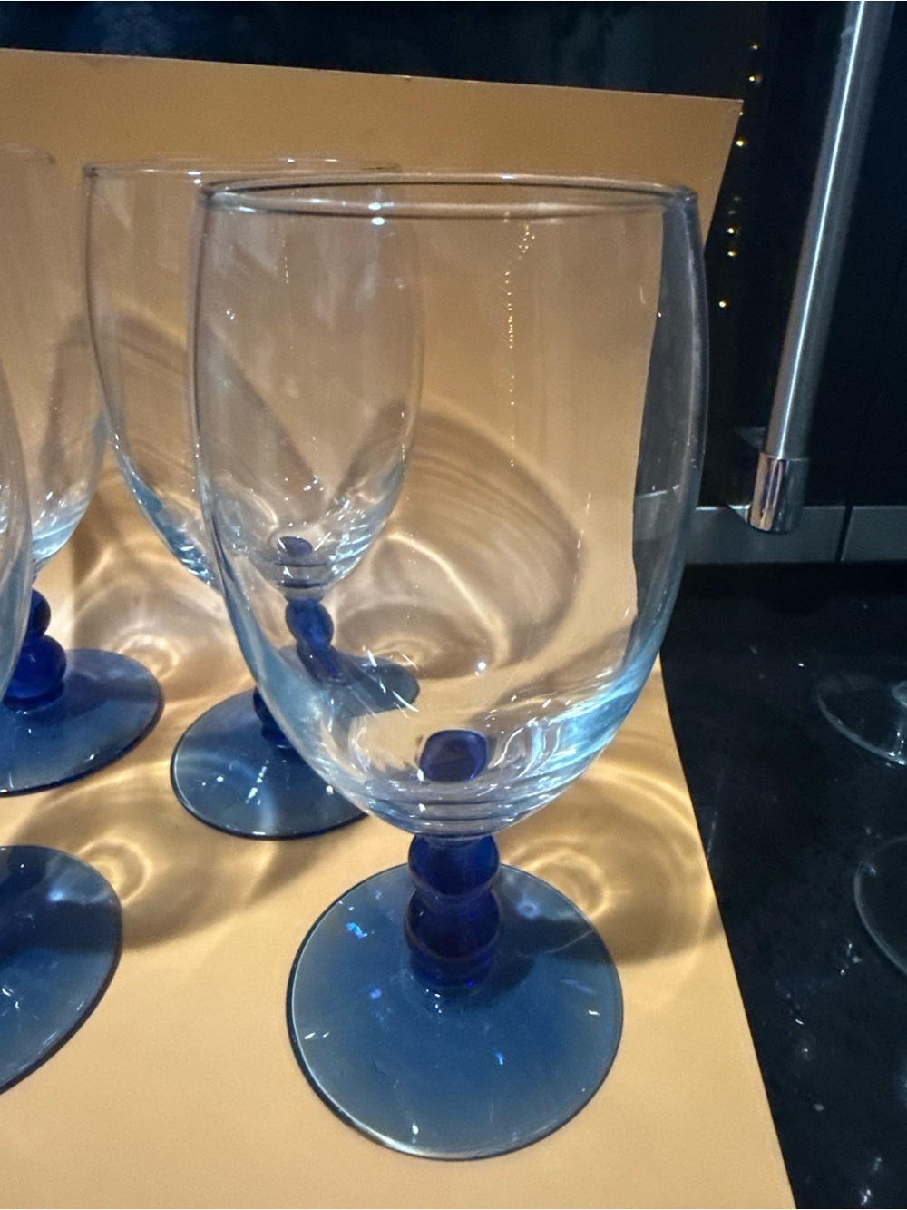 Libbey Blue Stemmed Wine Glass 4 - Home Dining